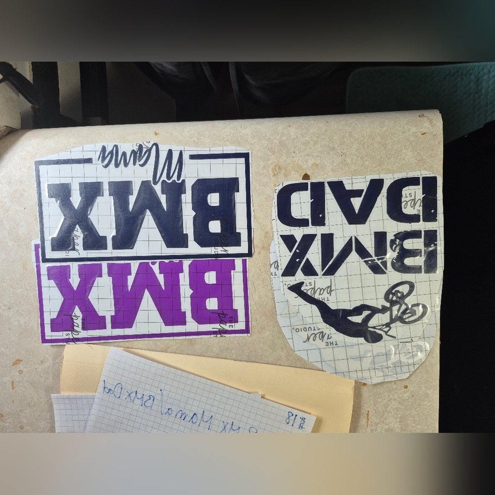 BMX Sticker Set - Purple and Black
